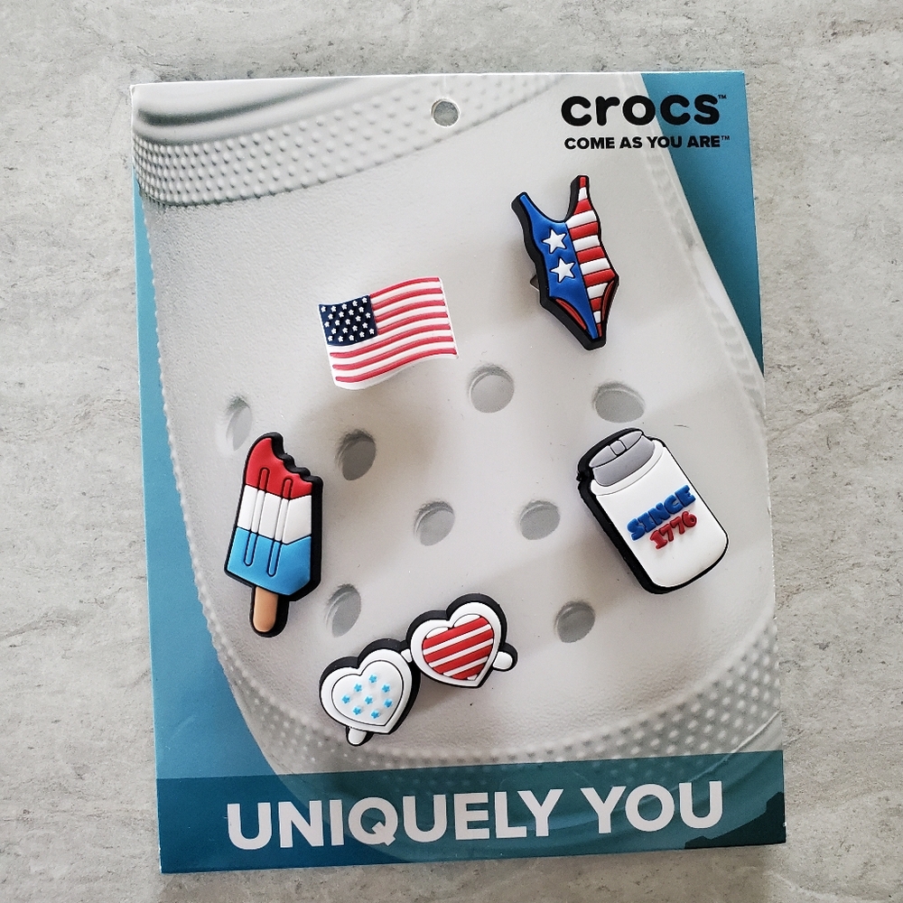 4th Of July Patriotic American Flag Themed Croc Charms